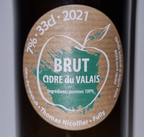 Cidrerie du Valais – Craft Brut Cider 33cl 🍏🍂 | 100% Naturlig, Sulfitfri