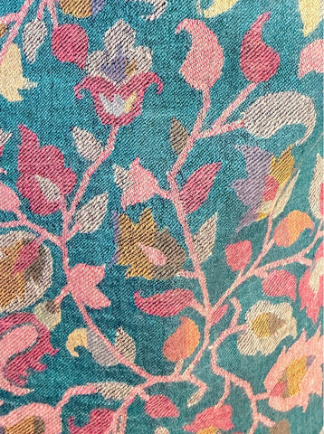 AISHITERU - Anira Kani Cashmere Shawl - Turquoise floral splendor ✨🧣