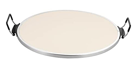 Emerio Pizzaofen, Platte aus feuerfestem Stein, backt Pizza in kurzer Zeit (auch für TK Pizza), 31.5 cm Durchmesser, 1200 Watt, Timer, BPA frei, Pizzaheber aus Edelstahl, PM-129032.2, Schwarz