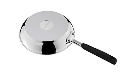 Amazon Basics Edelstahl-Bratpfanne mit Antihaftbeschichtung - Induktionsgeeignet, mit bequemem Griff - 20 cm
