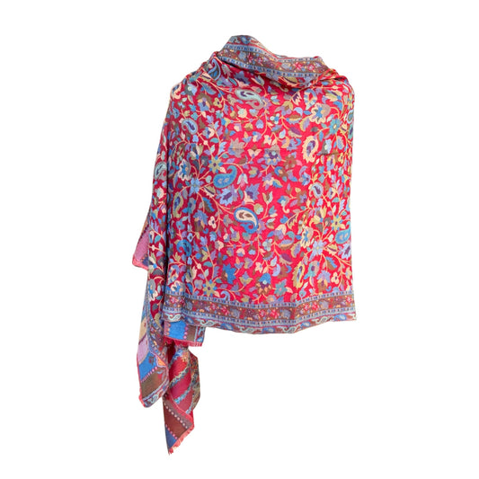 AISHITERU - Kalyra Kani Cashmere Shawl - Crimson Heritage, Handwoven ✨🧣