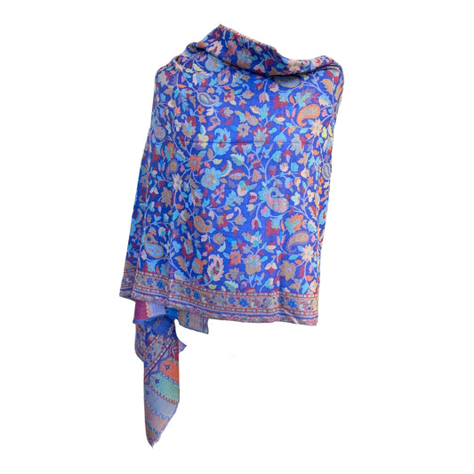 AISHITERU - Neriva Kani Cashmere Shawl - Sapphire Garden Luxury Warmth ✨🧣