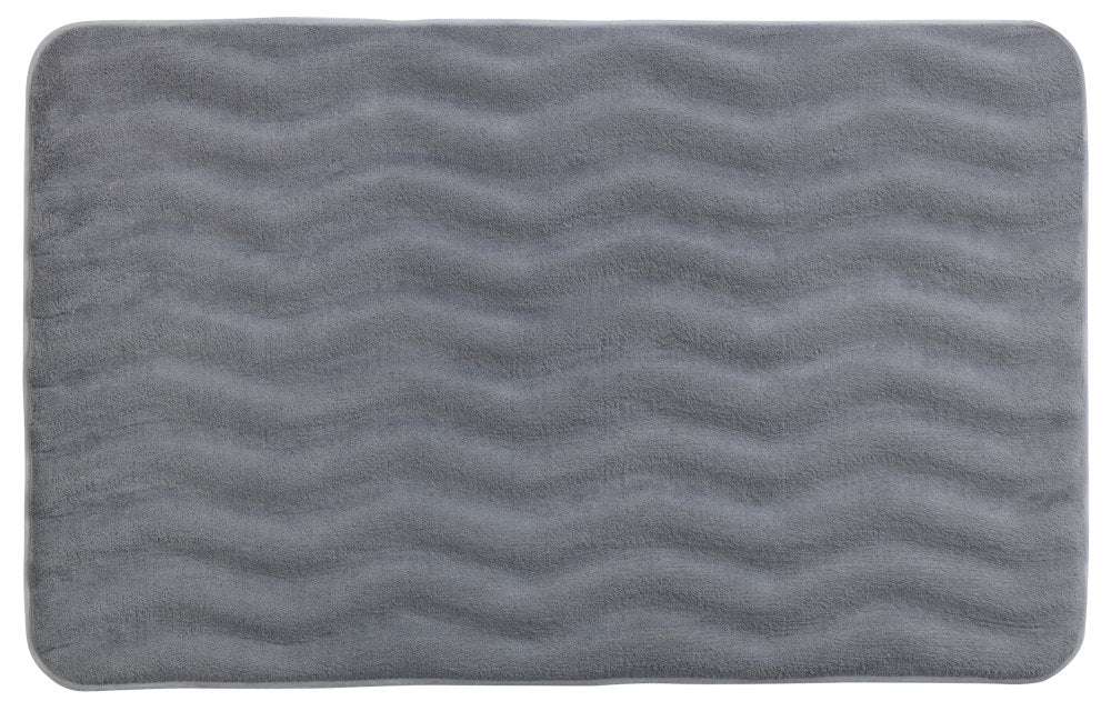 Badematte Memory Foam Waves  grau