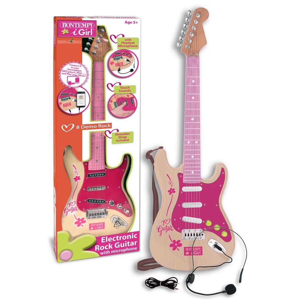 Elektronische Rockgitarre pink