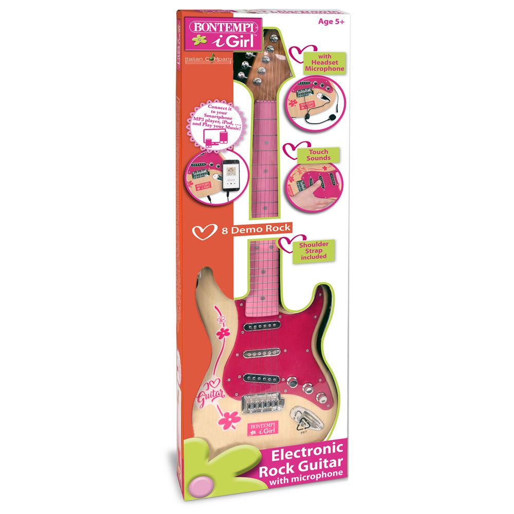 Elektronische Rockgitarre pink