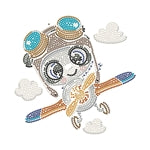 Diamond Painting Panda Flugzeug