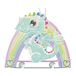 Diamond Painting Drache auf Skateboard