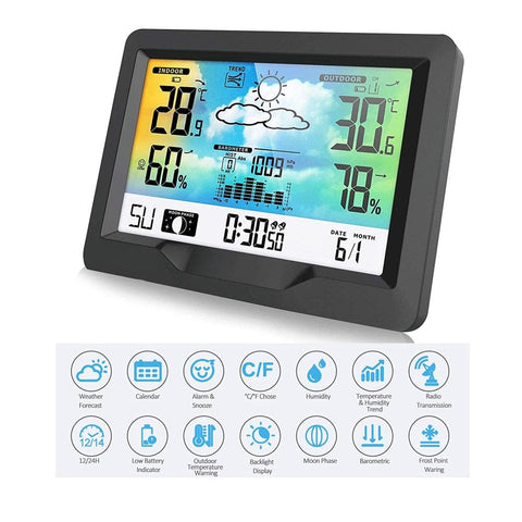 Wetterstation mit Funksensor – Temperatur, Luftfeuchte & Wettervorhersage