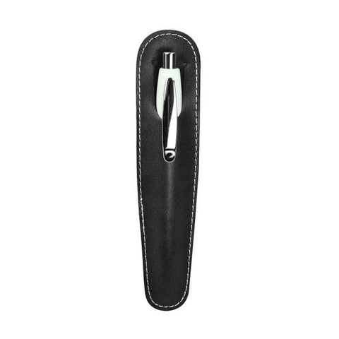 Step White Stiftetui aus PU-Leder mit weisser Naht