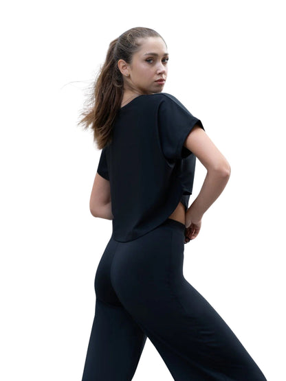 100 Yoga - T-shirt noir - Confort ultime et flexibilité 🖤🧘‍♀️