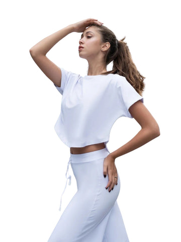 096 T-shirt de yoga en blanc