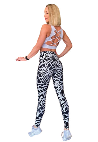 906 Extra High Waist Leggings in Schwarz & Weiss