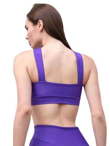 192 - Brassière de sport décolletée - Violet vibrant Confort 💜✨
