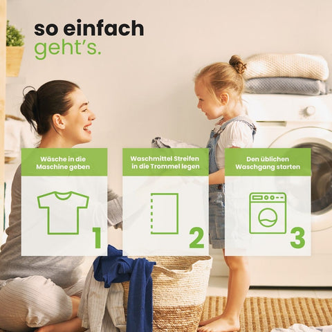 BiOHY Waschmittelstreifen 60 Stück – Nachhaltig, Biologisch Abbaubar & Platzsparend