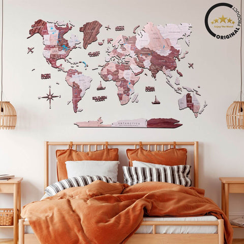 2d wooden world map