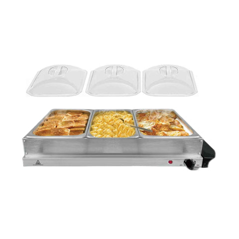 Edelstahl 2-in-1 Buffet-Wärmer + Warmhalteplatte