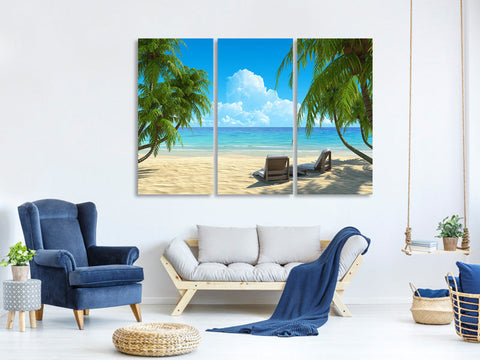 Leinwandbild 3-teilig Strandparadies