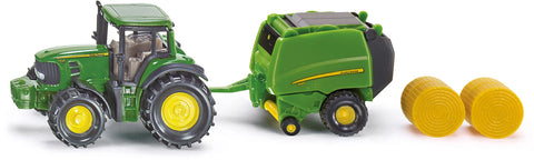 John Deere mit Ballenpresse