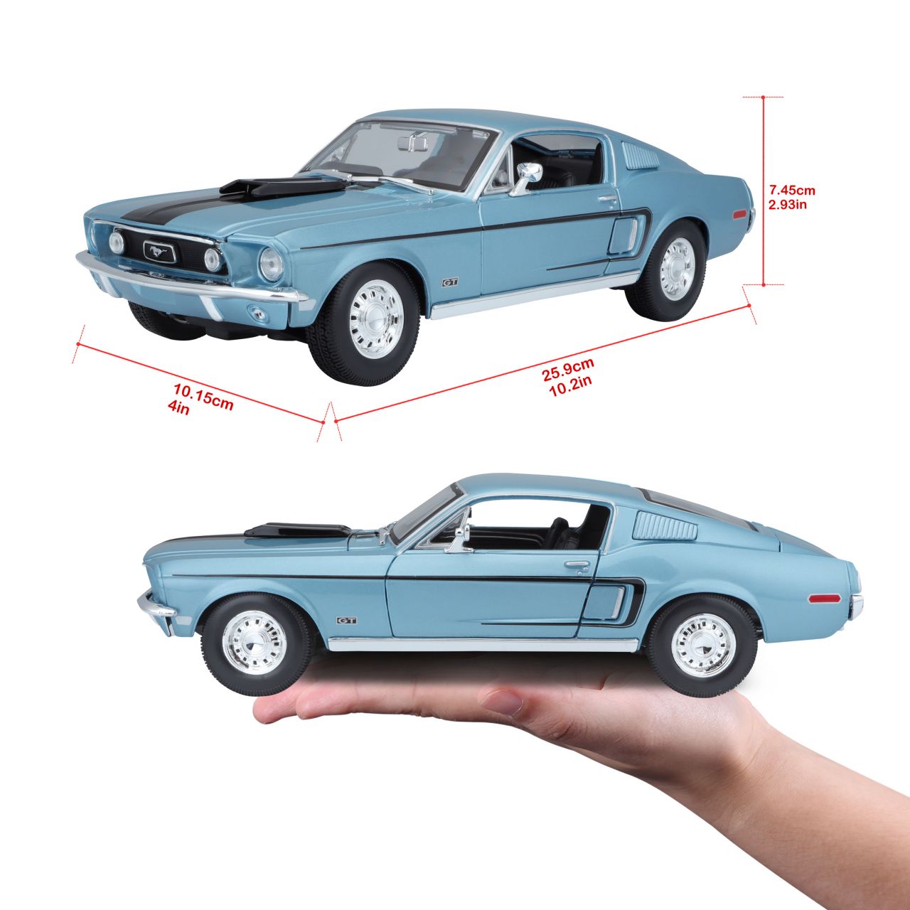 Ford Mustang GT Cobra 1968 blau 1/18