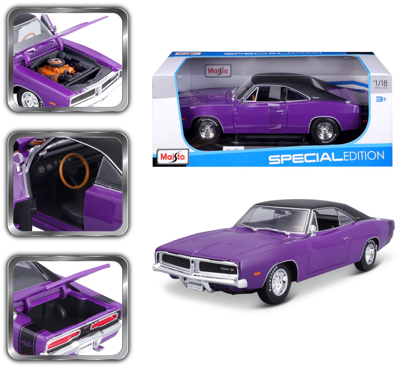 Dodge Charger R/T 1969 1/18 violett