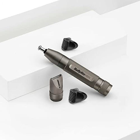 BaByliss MEN Diamond Precision 3-in-1, Nasen- & Ohrenhaarschneider, Augenbrauentrimmer, Detailtrimmer, Nasenhaartrimmer, Ohrenhaartrimmer, E110E, 1er Pack