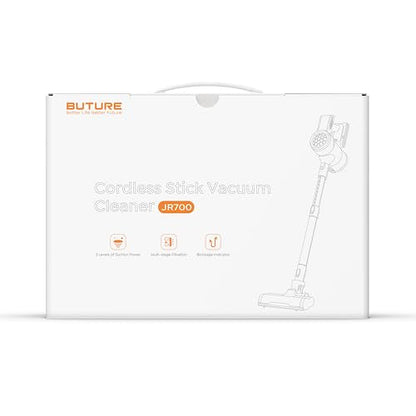 BuTure JR700 33.000Pa, bis zu 50 Min, Kabelloser Staubsauger mit Touch Screen, LED Elektrobürste, Abnehmbarem Akku, Wandhalterung, für Tierhaare, Auto, Rot&schwarz, L