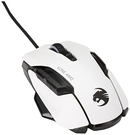 Roccat Kone AIMO Gaming Maus (hohe Präzision, Optischer Owl-Eye Sensor (100 bis 16.000 Dpi), RGB AIMO LED Beleuchtung, 23 programmierbare Tasten, Designt in Deutschland, USB), weiß(remastered)