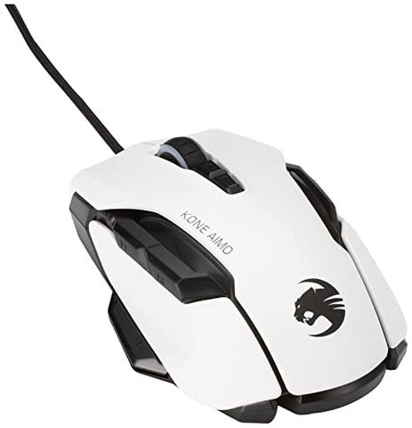 Roccat Kone AIMO Gaming Maus (hohe Präzision, Optischer Owl-Eye Sensor (100 bis 16.000 Dpi), RGB AIMO LED Beleuchtung, 23 programmierbare Tasten, Designt in Deutschland, USB), weiß(remastered)
