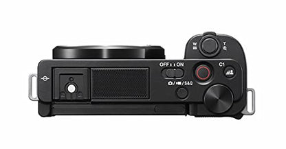 Sony Alpha ZV-E10 | APS-C spiegellose Wechselobjektiv-Vlog-Kamera (schwenkbarer Bildschirm für Vlogging, 4K-Video, Echtzeit-Augen-Autofokus), Schwarz + SEL1650 Objektiv