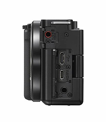 Sony Alpha ZV-E10 | APS-C spiegellose Wechselobjektiv-Vlog-Kamera (schwenkbarer Bildschirm für Vlogging, 4K-Video, Echtzeit-Augen-Autofokus), Schwarz + SEL1650 Objektiv
