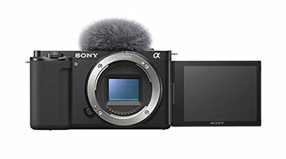 Sony Alpha ZV-E10 | APS-C spiegellose Wechselobjektiv-Vlog-Kamera (schwenkbarer Bildschirm für Vlogging, 4K-Video, Echtzeit-Augen-Autofokus), Schwarz + SEL1650 Objektiv