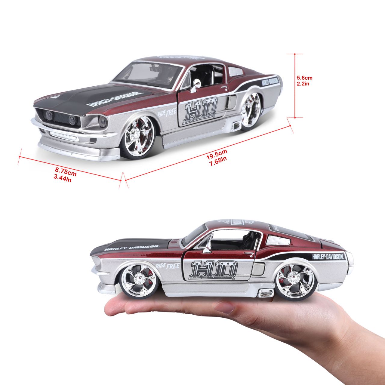 Ford Mustang GT 1967 Harley Davidson 1/24 silber