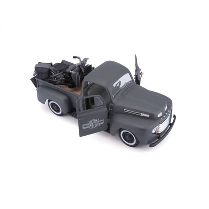 Ford F-1 Pick-Up 1948 Harley Davidson 1/24 grau