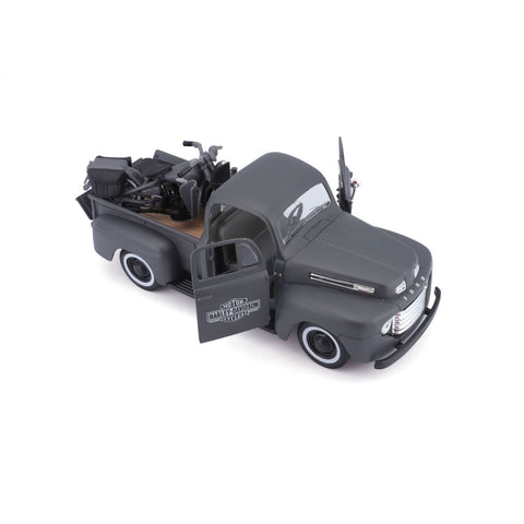 Ford F-1 Pick-Up 1948 Harley Davidson 1/24 grau