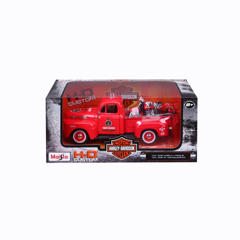 Ford F-1 Pick-Up 1948 Harley Davidson 1/24 rot