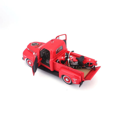 Ford F-1 Pick-Up 1948 Harley Davidson 1/24 rot