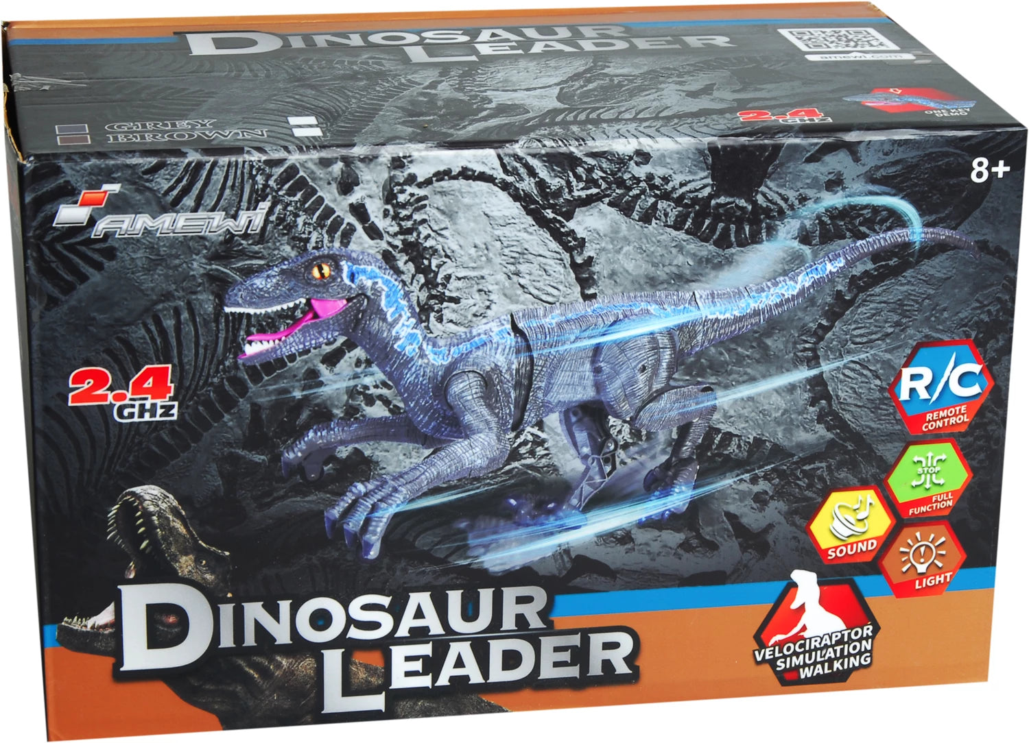 Dinosaurier grau / blau, 2.4 GHz