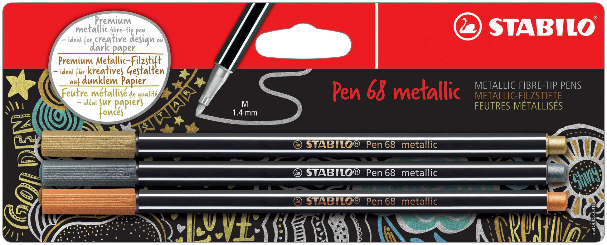 Stabilo Pen 68 metallic 3St