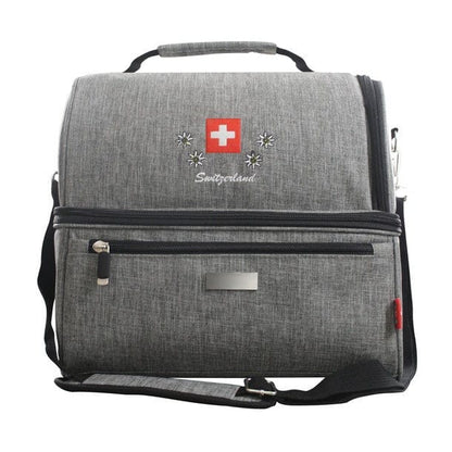 Swiss Ethno Kühltasche – 2 Fächer, Nylon 600D & Schultergurt