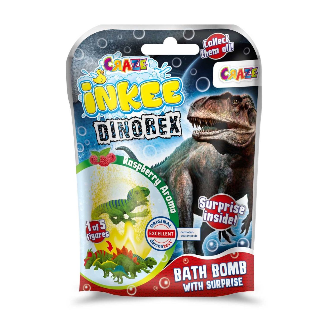 INKEE Überraschungs-Badekugel Dino