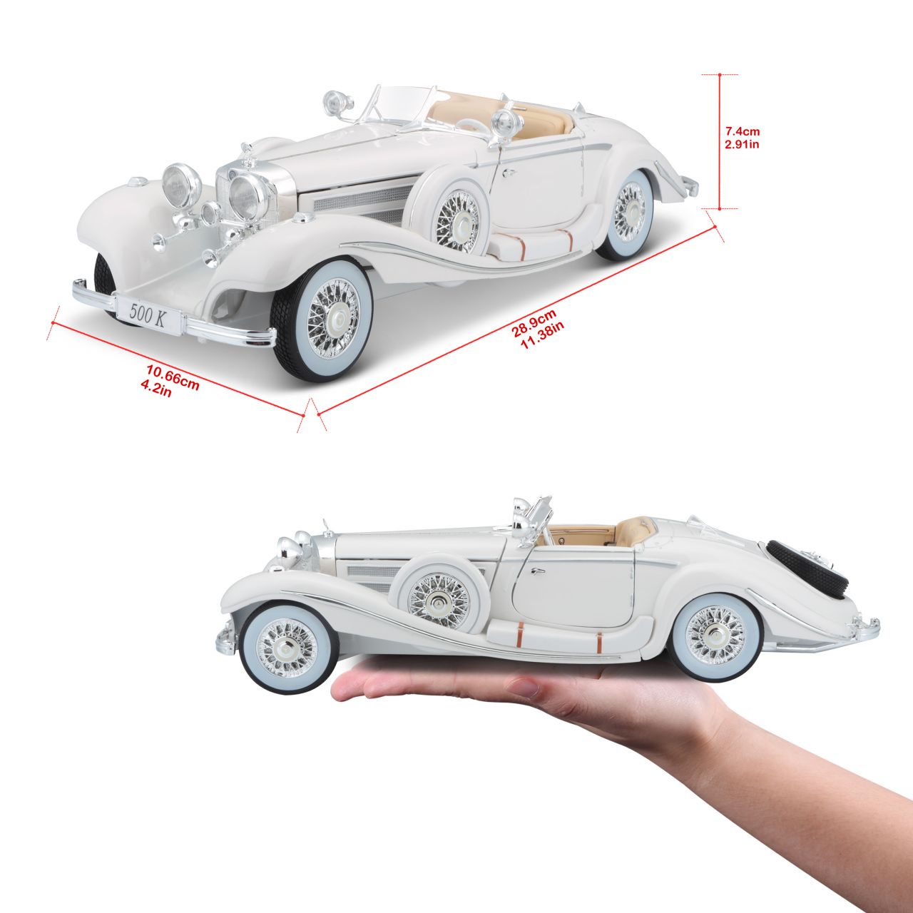 Mercedes Benz 500K Maharadscha 1936 1/18 weiss