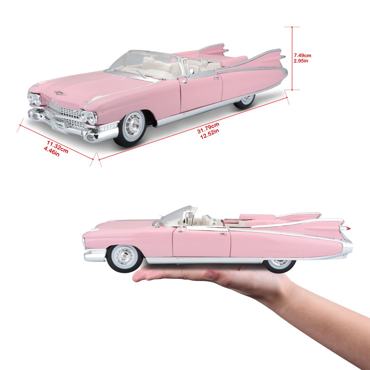 Cadillac Eldorado Biarritz 1959 rosa 1/18