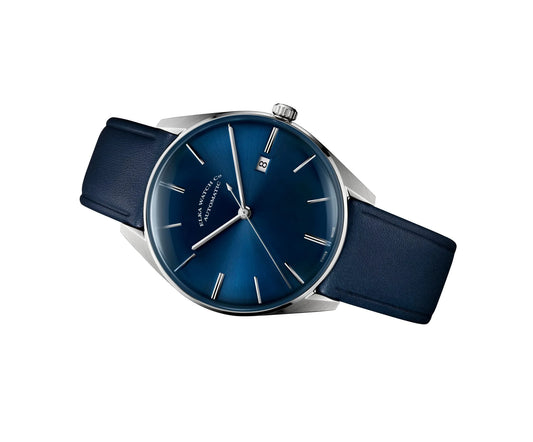 Elka Uhr - Blaues Lederarmbanduhr ⌚ D02-0805