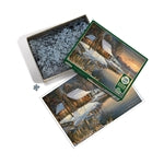 Blockhütte im Winter 1000 Teile