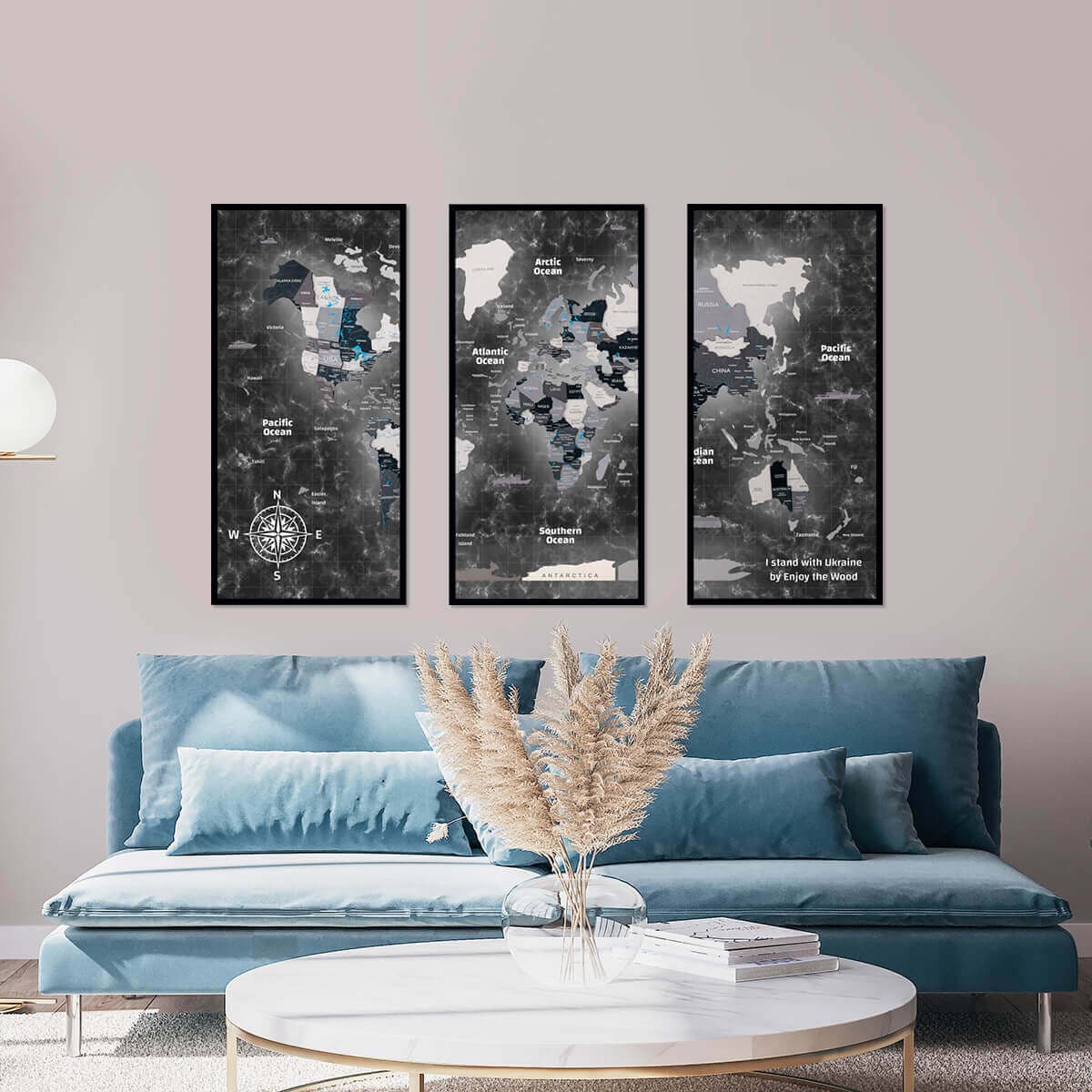 modern triptych wall art