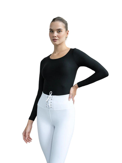 StylishFit - Black Long-Sleeve Top - Perfect for Yoga & Dance 🖤🧘‍♀️