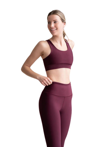 StylishFit - Leggings Capri Bordeaux - Restez Actif et Confiant 🏃‍♀️✨