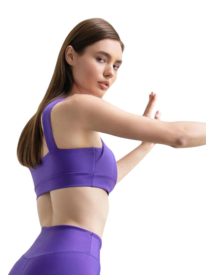 192 - Brassière de sport décolletée - Violet vibrant Confort 💜✨