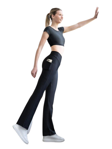 432 Pocket Schlagleggings in Schwarz