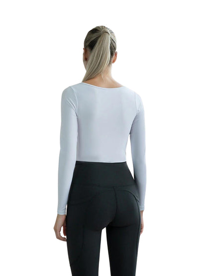 FashionFit - Hvit Langermet Topp - Perfekt for Bevegelse ✨🧘‍♀️